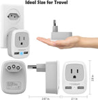 US To Brazil Travel Plug Adapter with 2 USB Ports(Type N Plug)