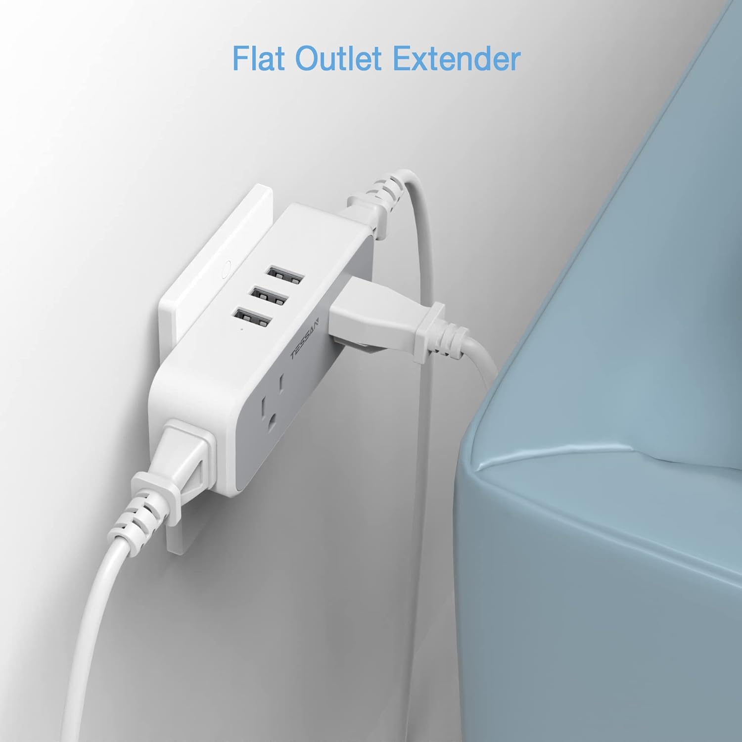 TESSAN Multi Plug Outlet Splitter with 4 Electrical Outlets 3 USB Ports, Surge Protector Outlet Extender