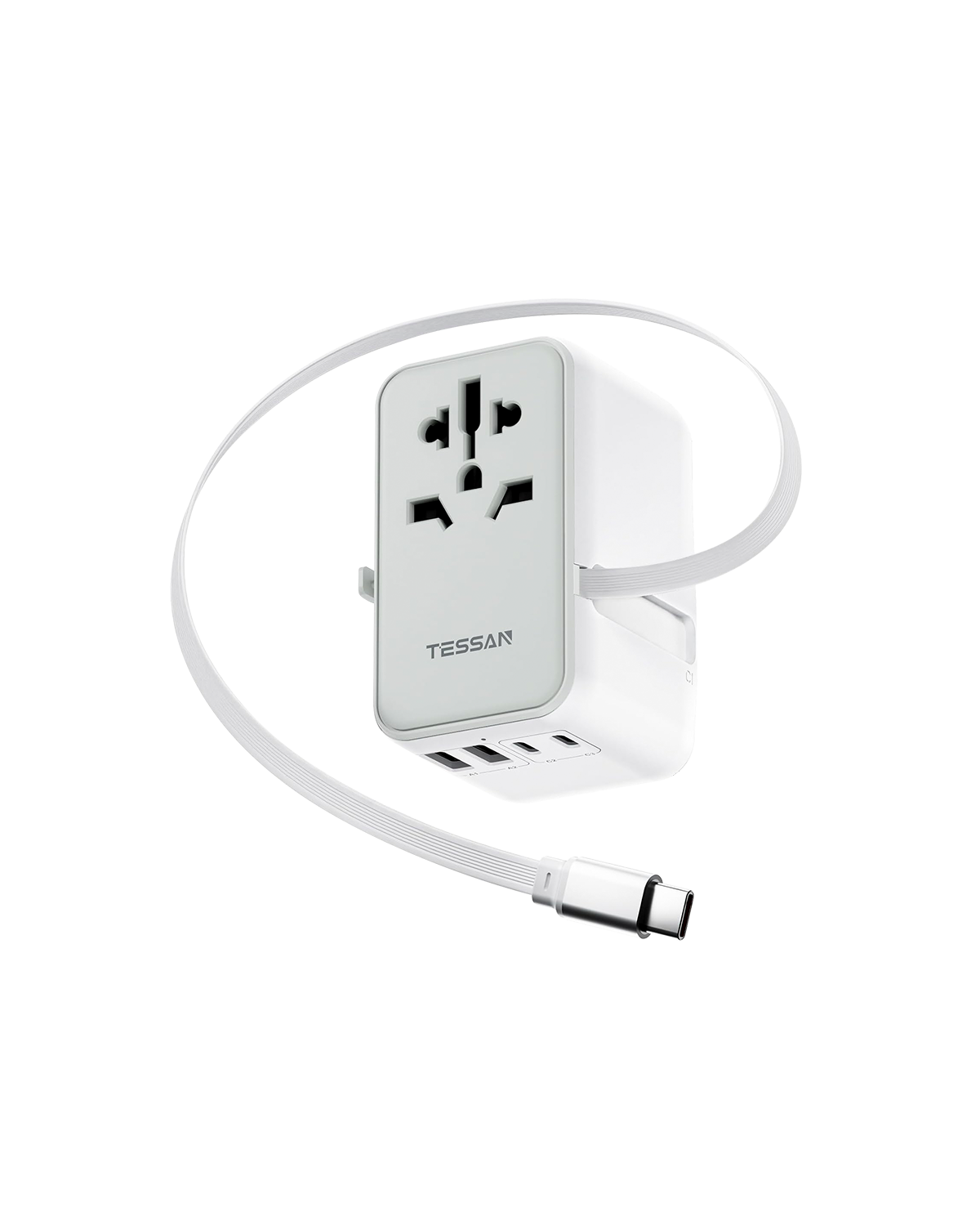 TESSAN Universal Travel Adapter with USB-C Cable