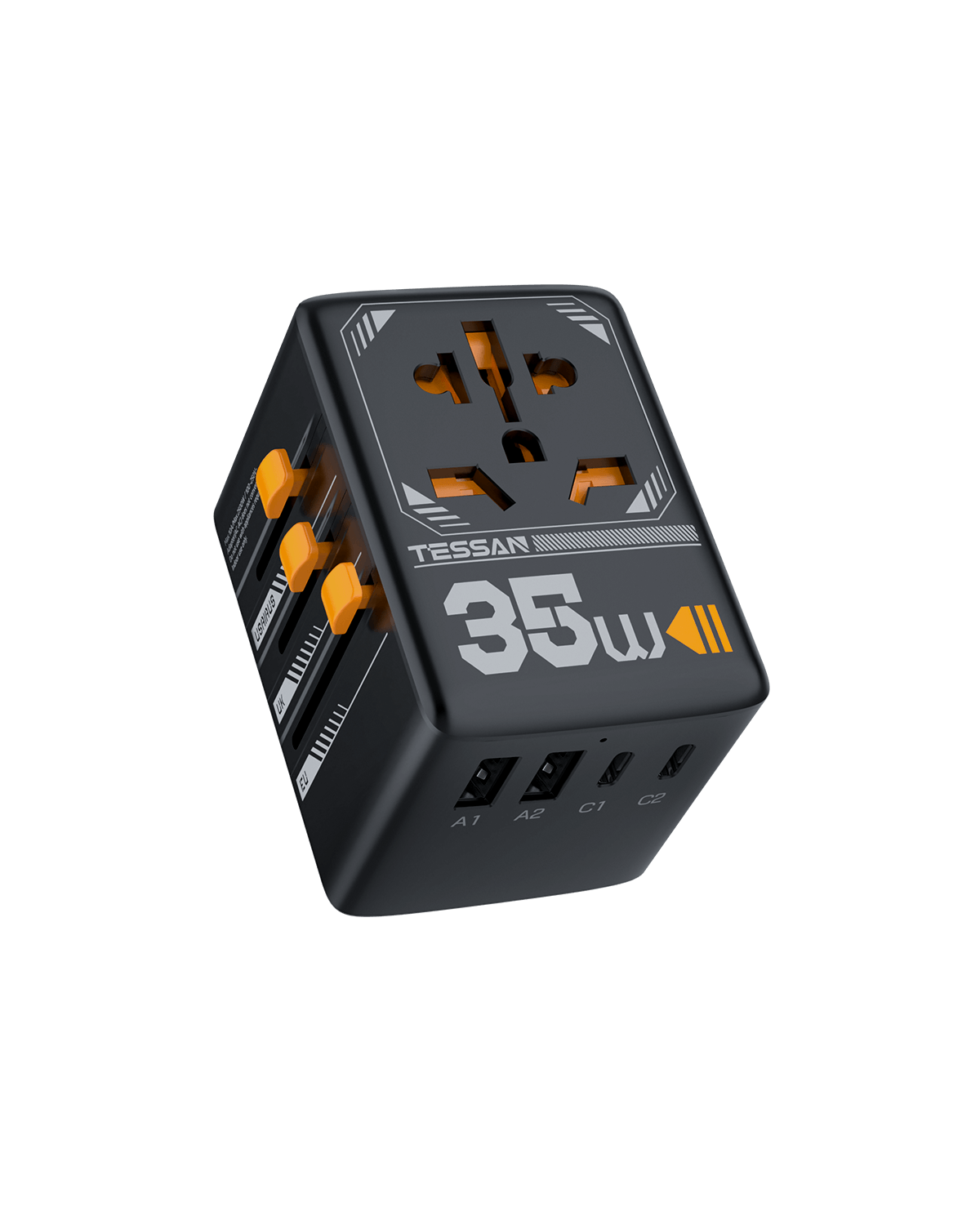 TESSAN Universal Travel Adapter With USB Ports, GaN Fast Charging (Type C/G/A/I)