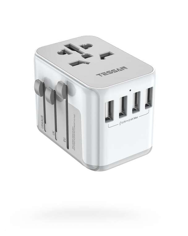 Travel Worldwide All One Wall Charger Converter 4 USB Outlets