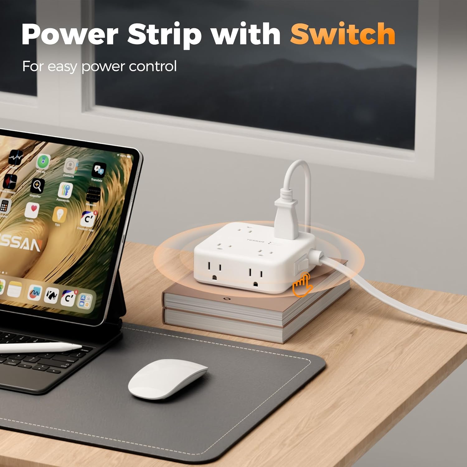 TESSAN 15 Ft Surge Protector Power Strip PS07