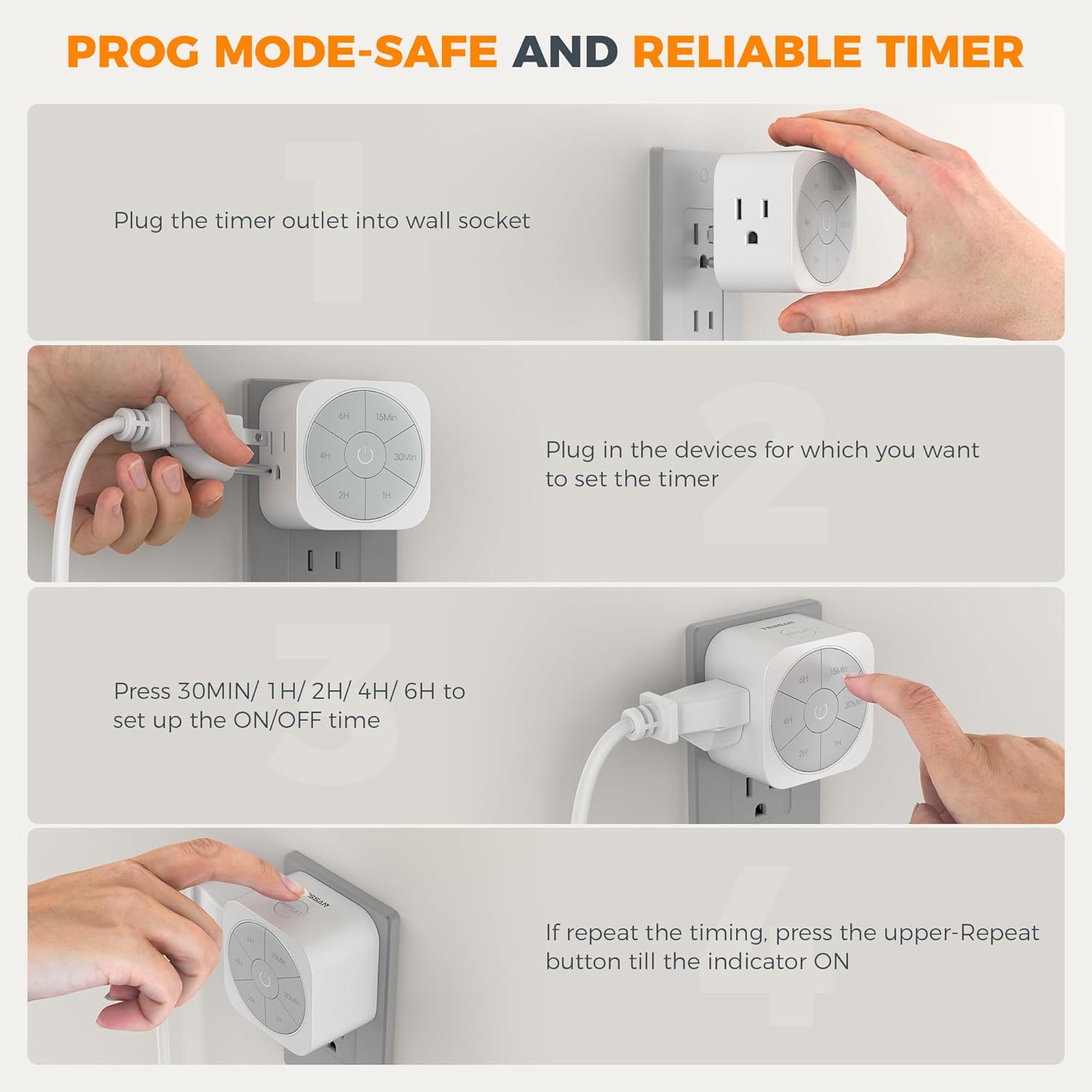 Timer Outlet Indoor, Countdown Electrical Outlet Timer Up to 6H