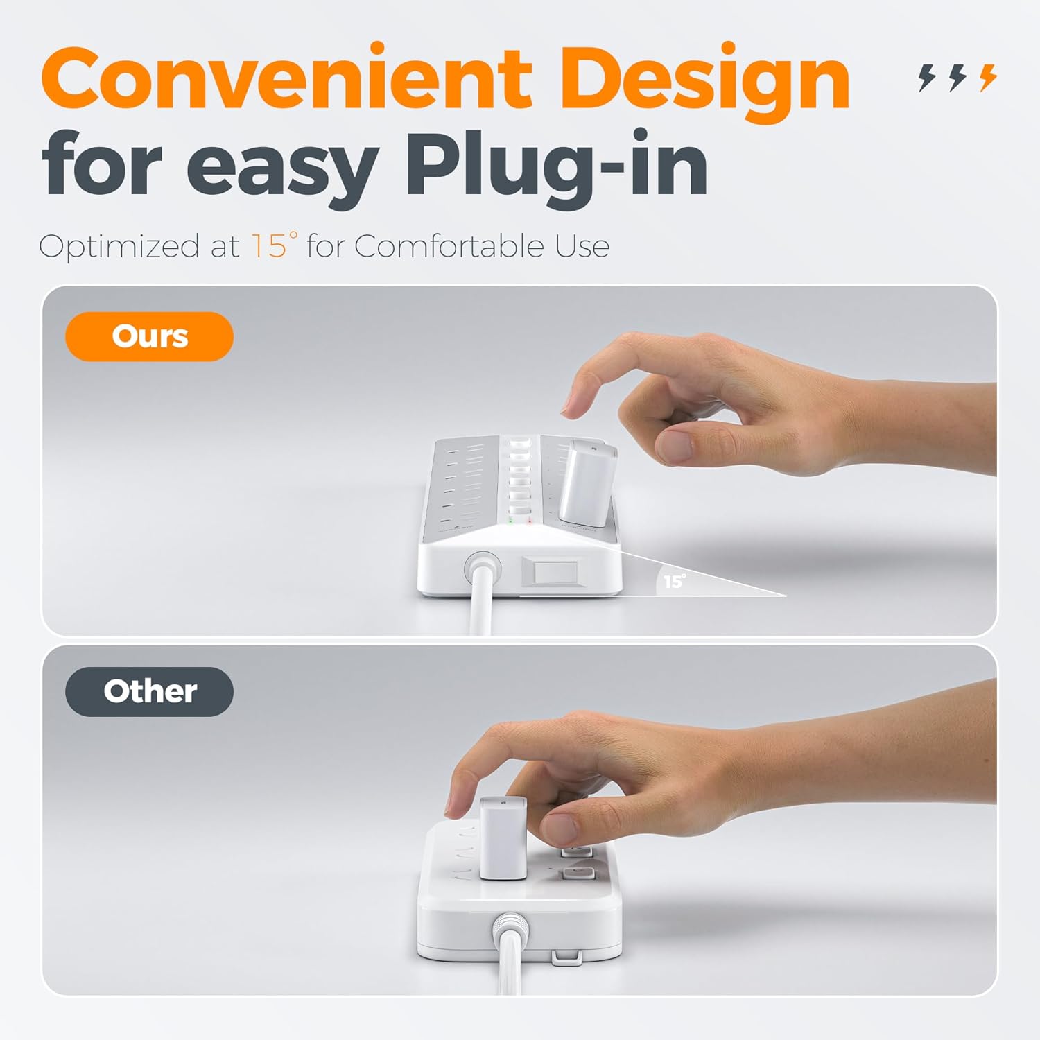 TESSAN 12 Outlets Surge Protector Power Strip 6FT