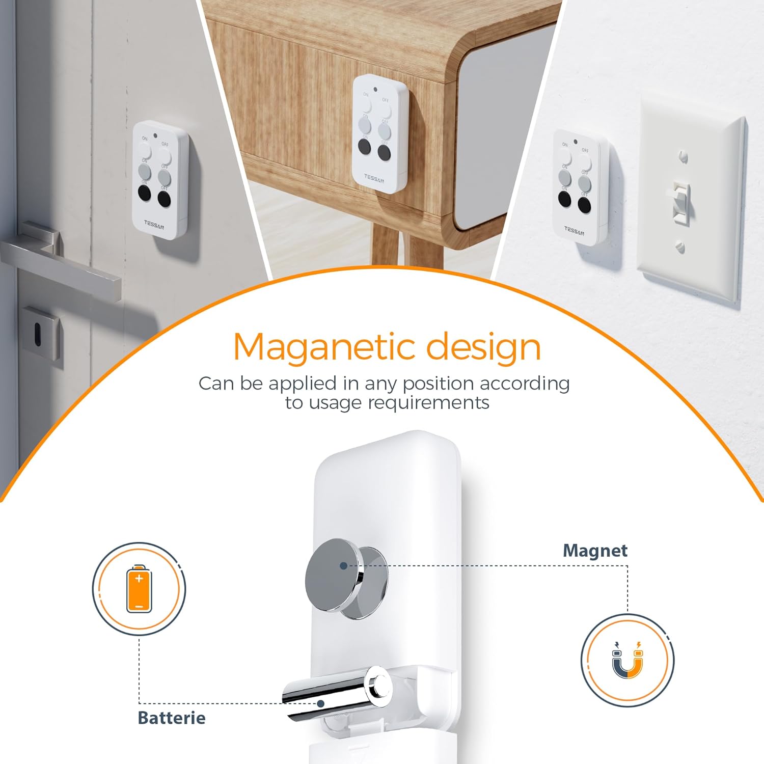 Remote Control Outlet, TESSAN 3 Pack Wireless Remote Light Switch