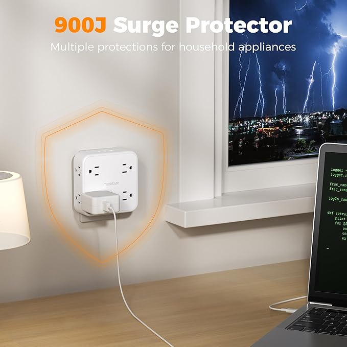 TESSAN Wall Surge Protector Plug Extender WM1026