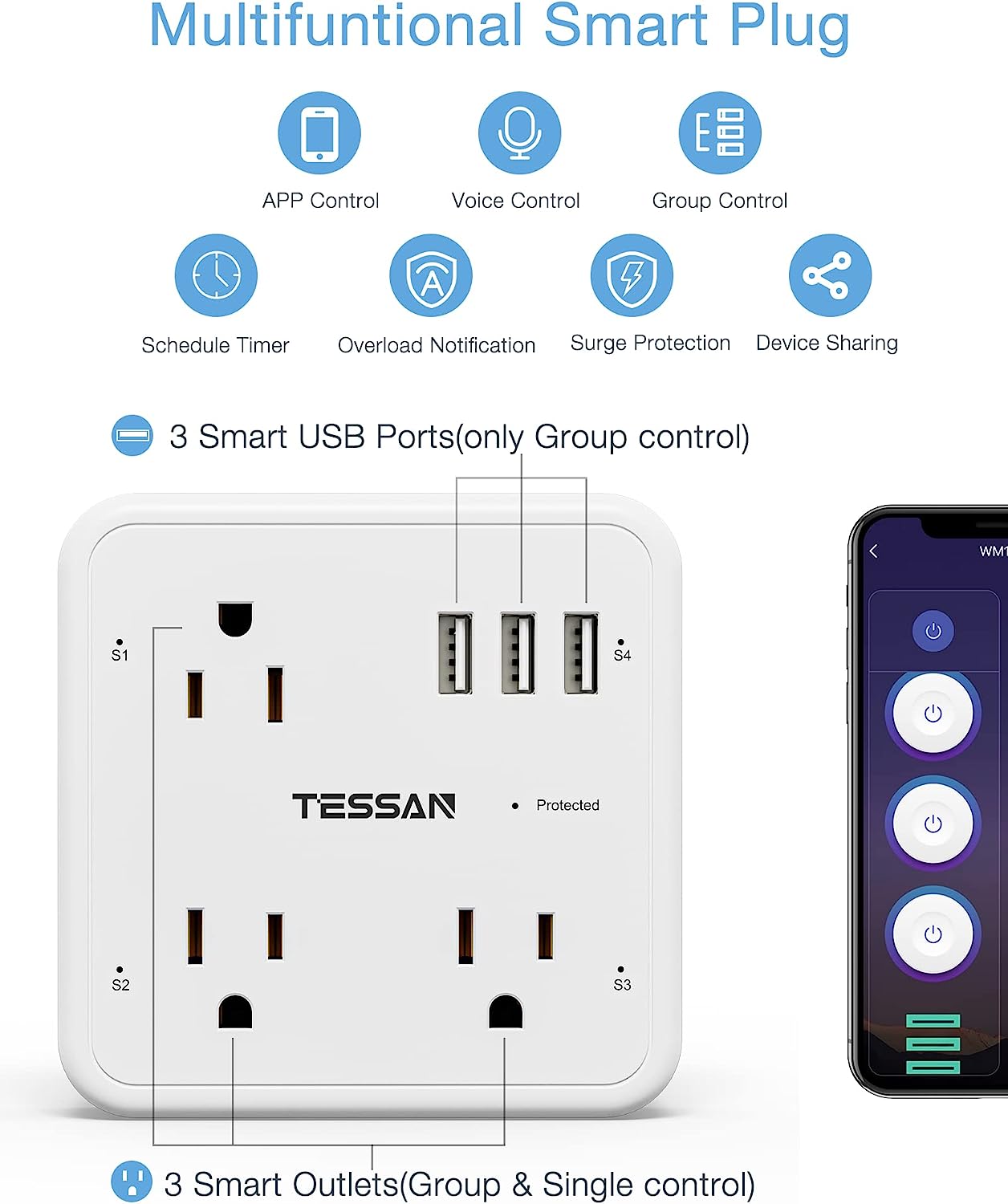 Multi Plug Outlet Extender | Best Multi Plug Outlet with Usb Wall Charger
