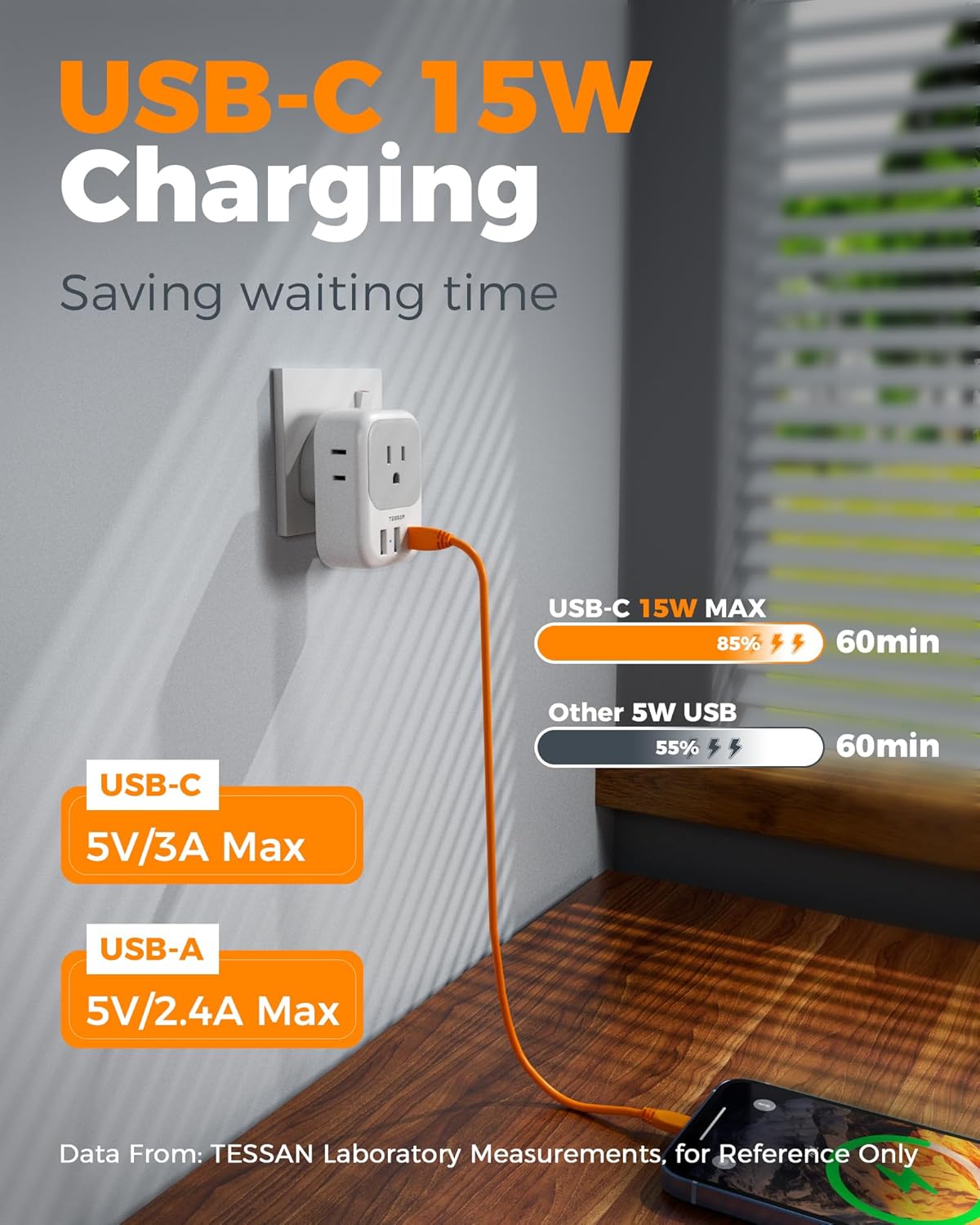 TESSAN US to UK Plug Adapter Type G 161