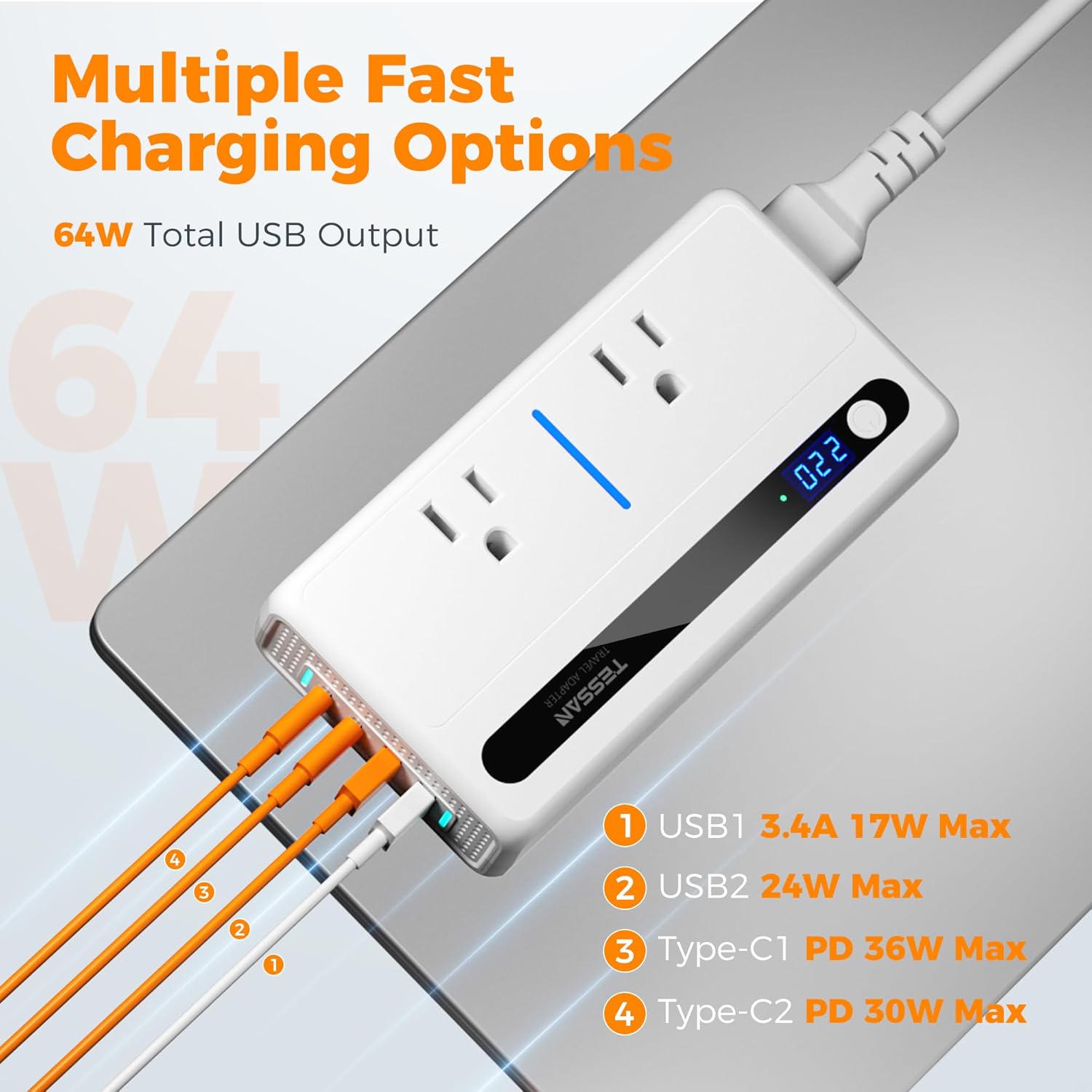 TESSAN 220V to 110V Voltage Converter 709