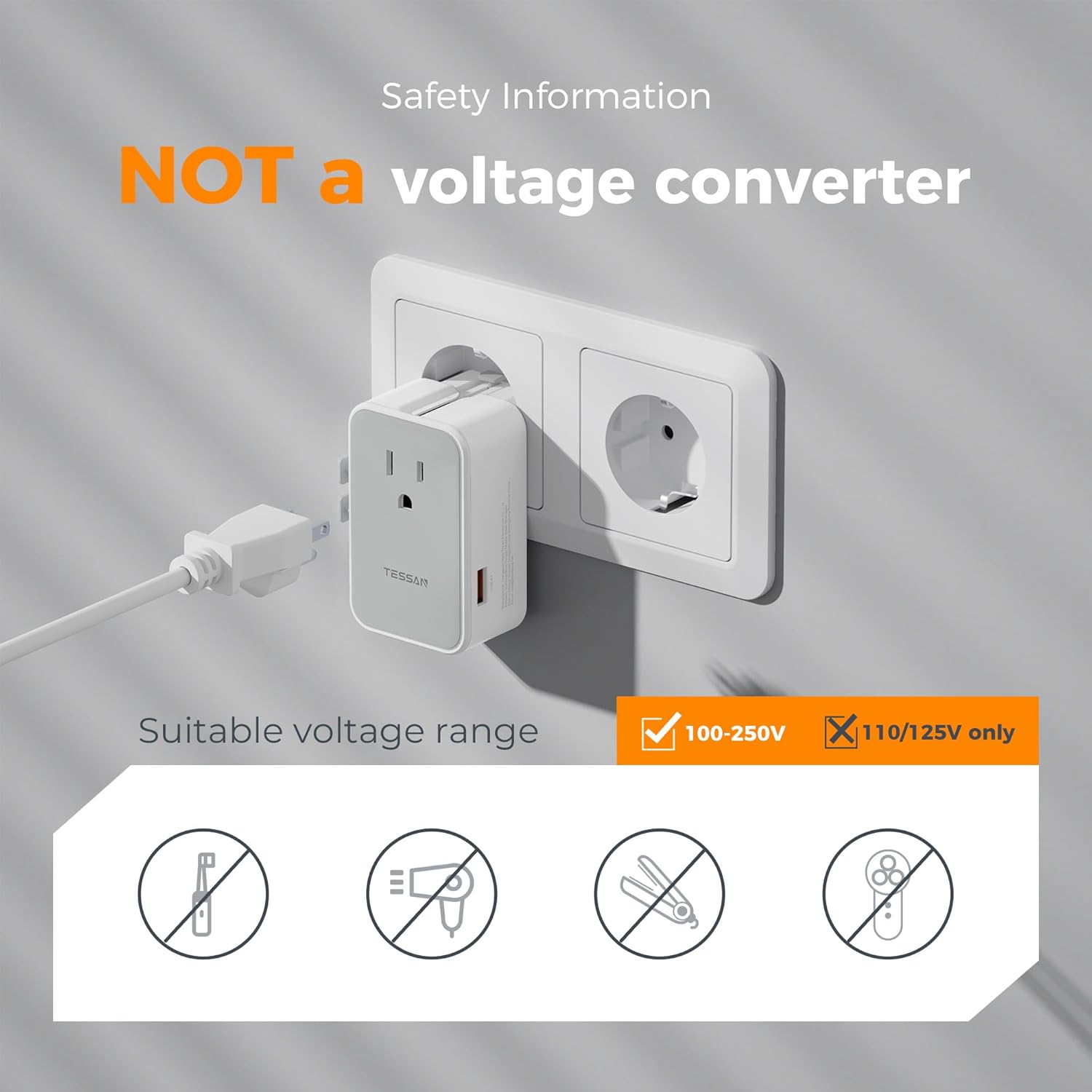 TESSAN Ultra Slim International Power Adapter 20W