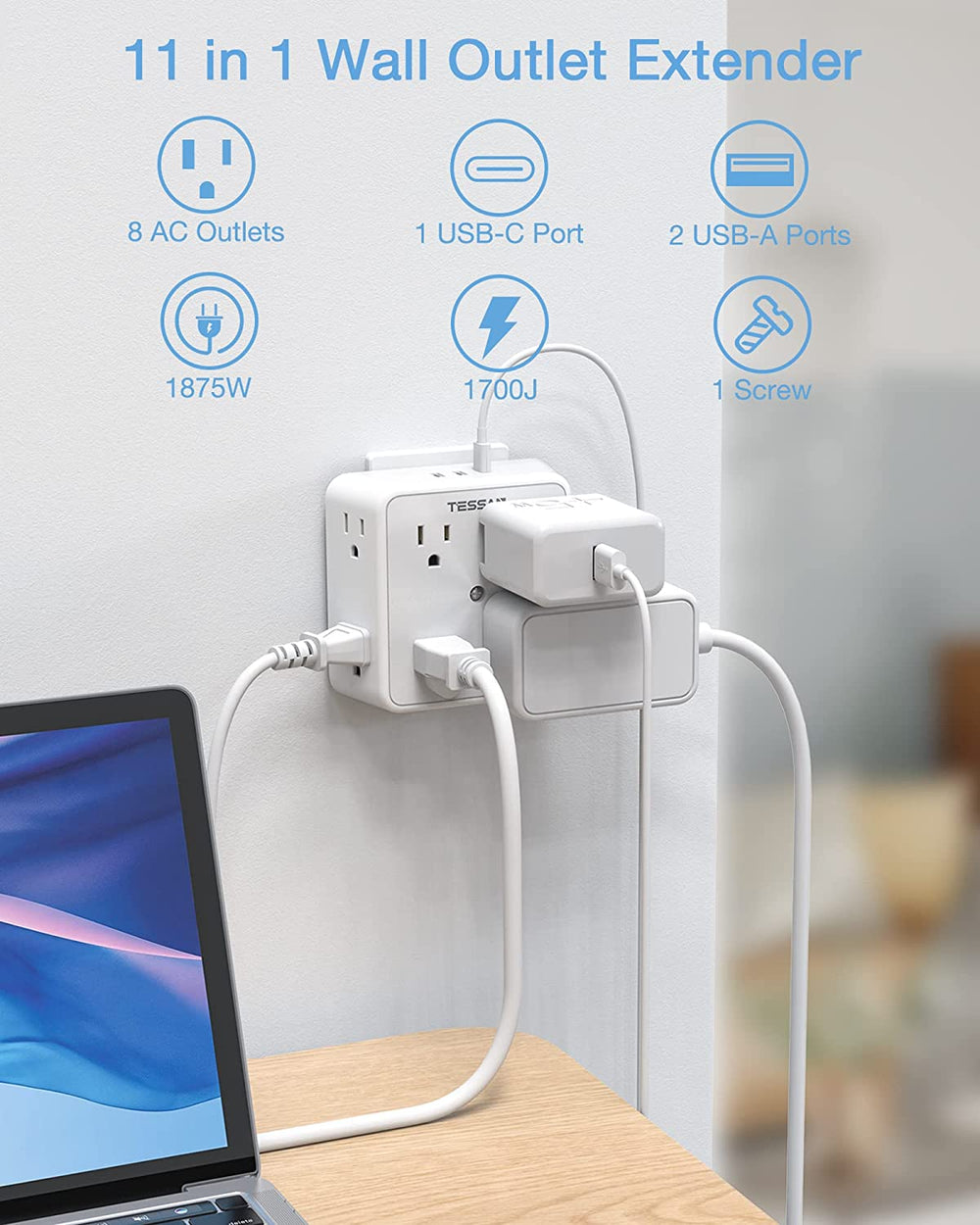 Multi Plug Outlet Extender | Best Multi Plug Outlet with Usb Wall Charger