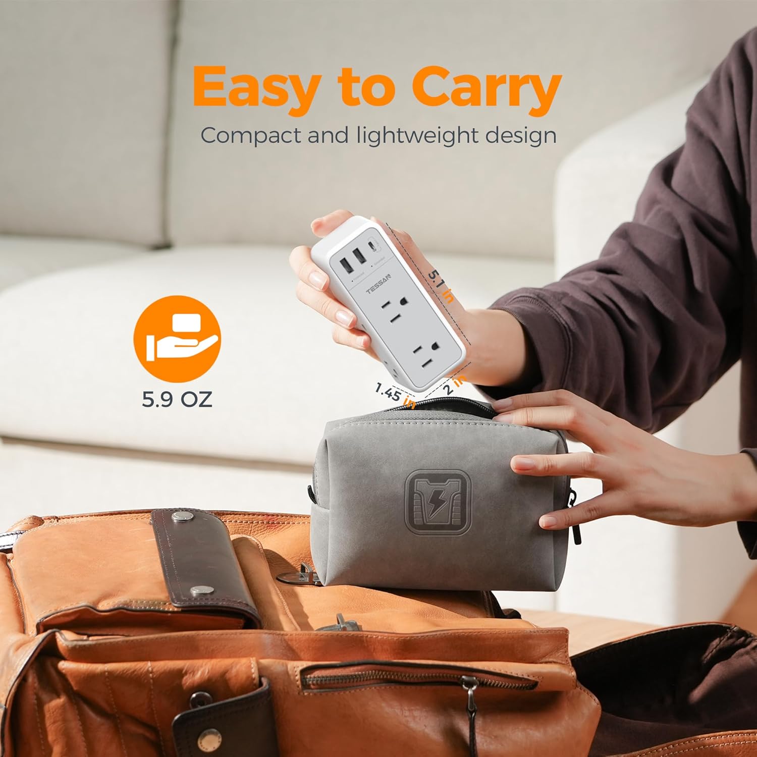 TESSAN Multi Plug Wall Outlet Splitter (360 Rotating Plug) WS04