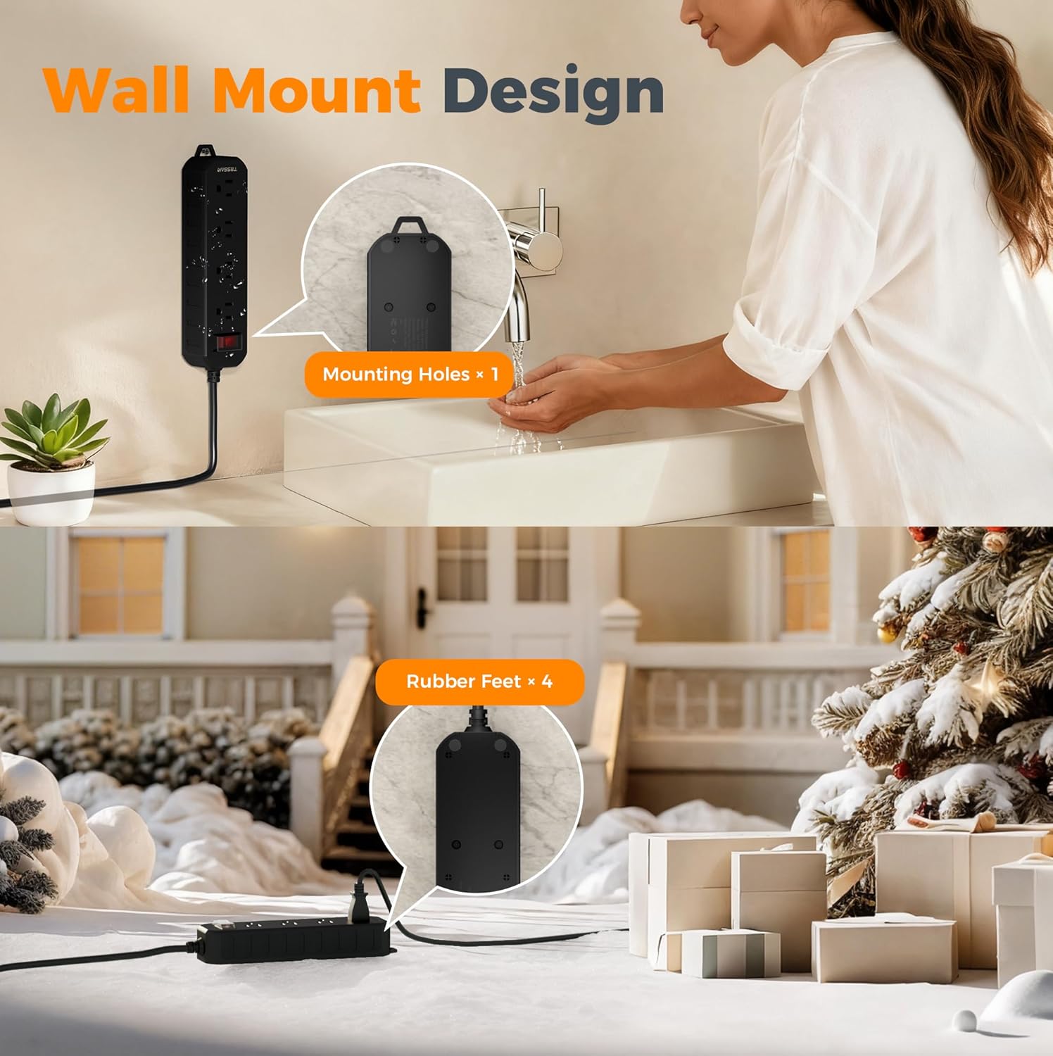 TESSAN Outdoor Weatherproof Surge Protector 1700J WP101