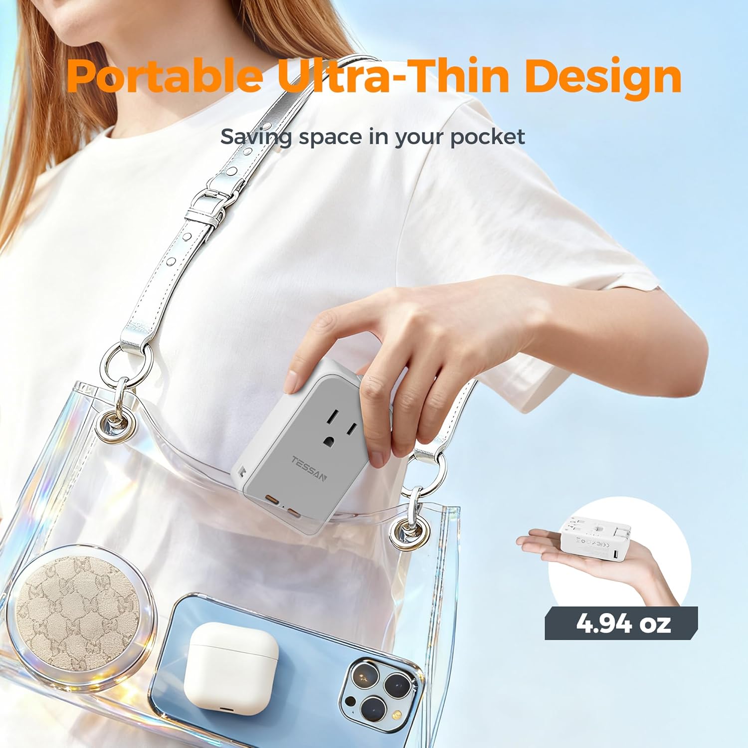 TESSAN Universal Travel Adapter PD 45W