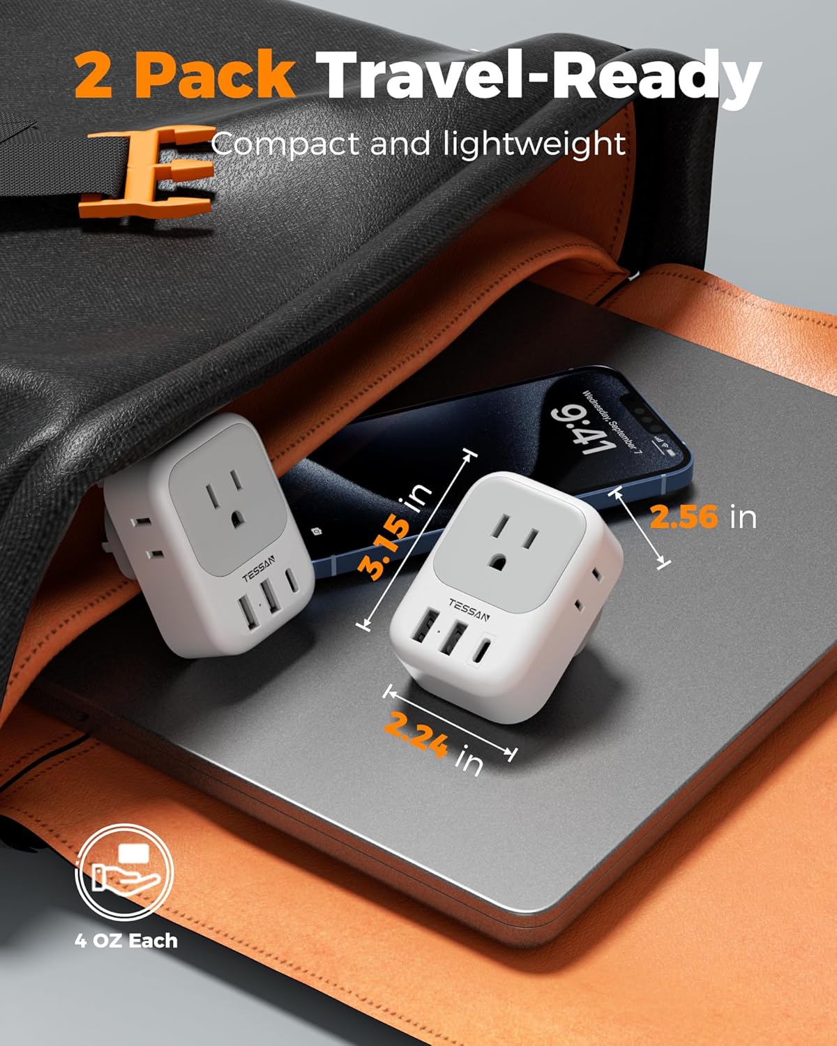 TESSAN US to UK Plug Adapter Type G 161