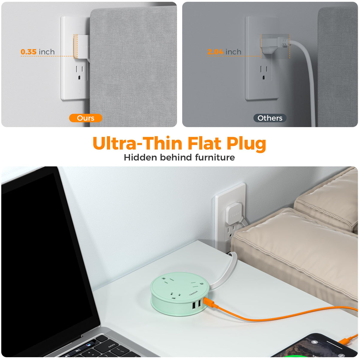 TESSAN 6 in 1 Travel Power Strip PS17