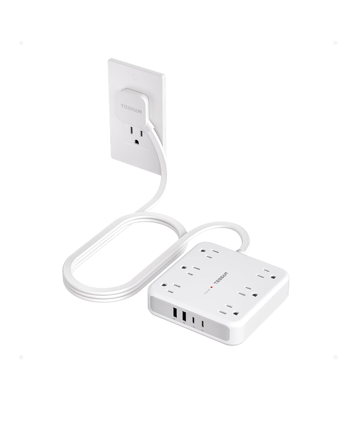 TESSAN 5 Ft Surge Protector Power Strip PS08