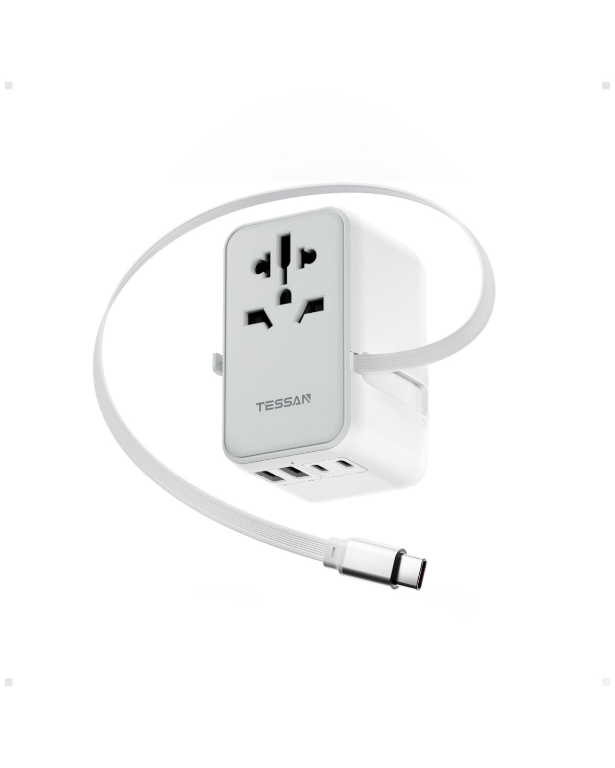 Tessan Universal Travel Adapter with USB-C Cable