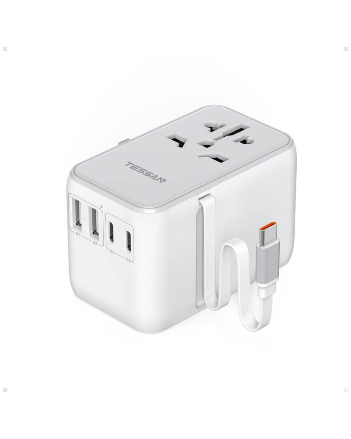 Tessan Universal Travel Adapter with USB-C Cable