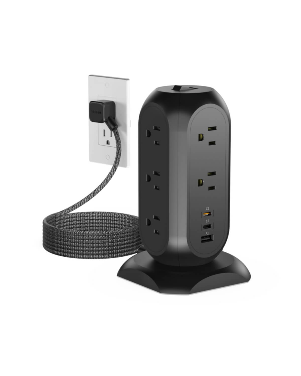 TESSAN 14-in-1 Tower Power Strip with USB-C Fast Charging