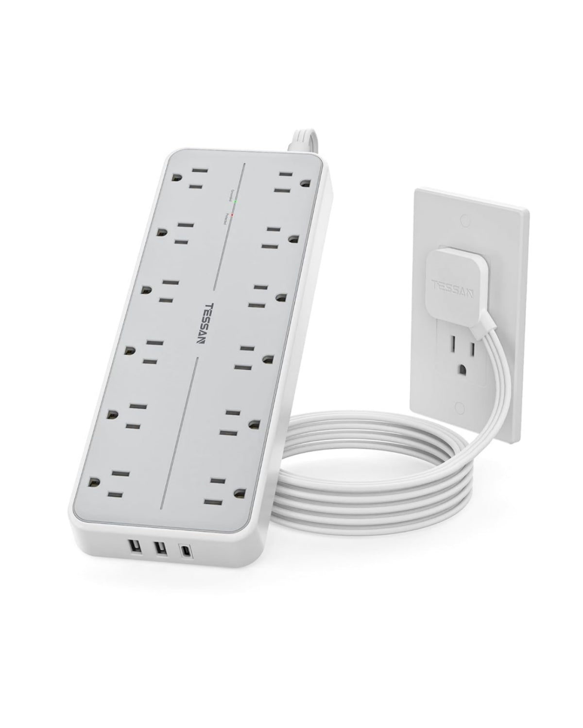 Tessan 15W Surge Protector Power Strip 5Ft