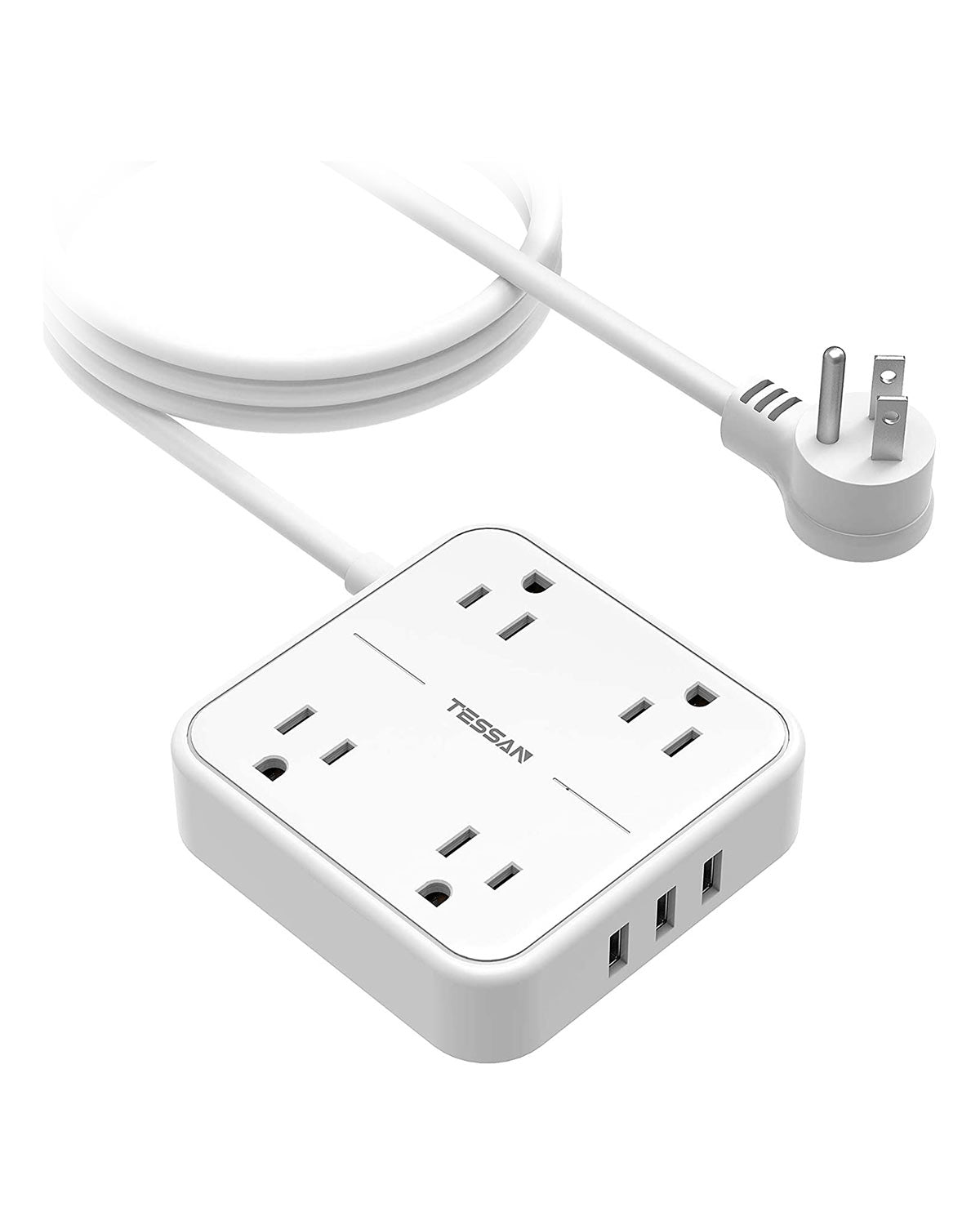 TESSAN Power Strip 10 Feet with 4 Outlets 3 USB Ports