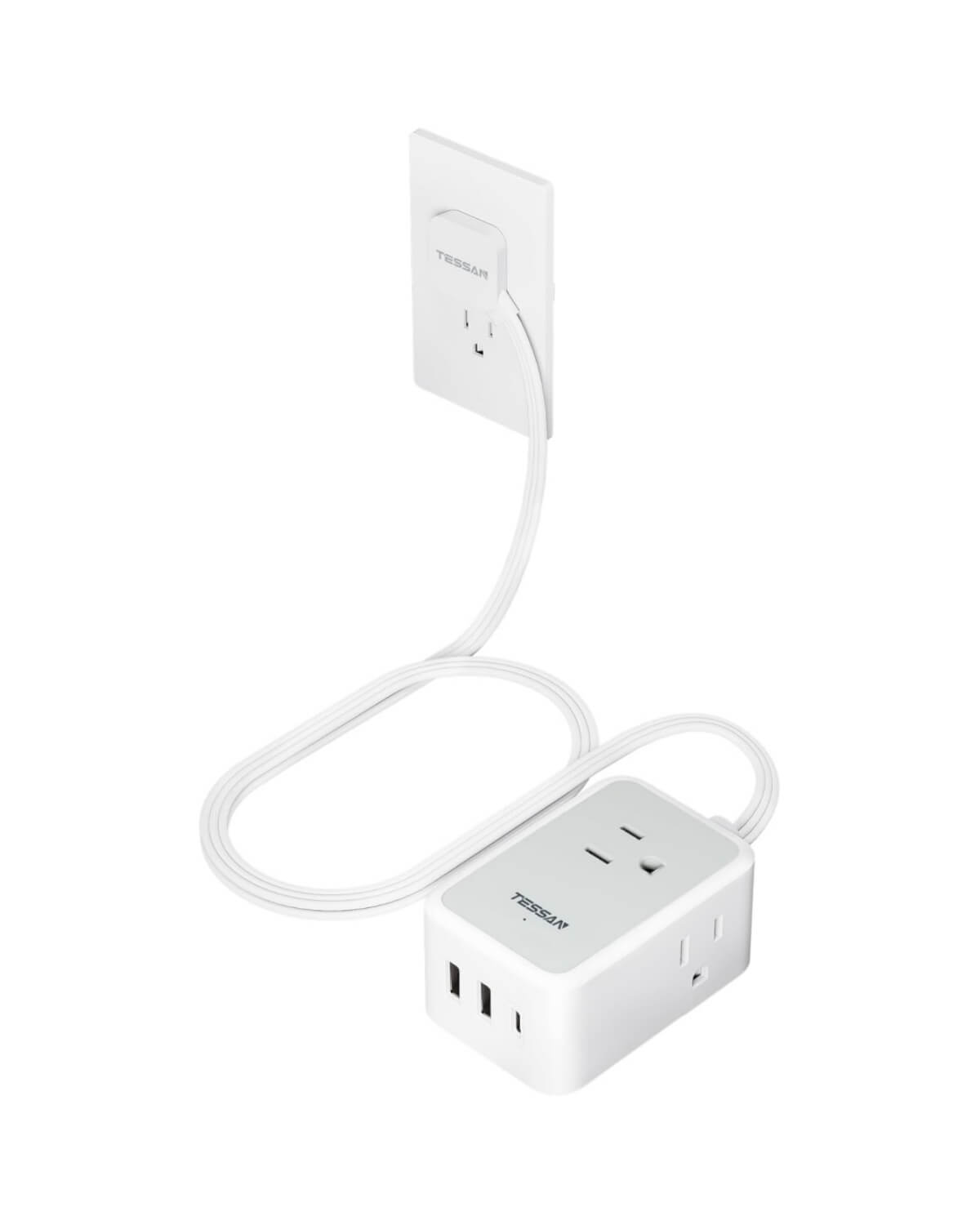 TESSAN Ultra Thin Flat Plug Power Strip 1021