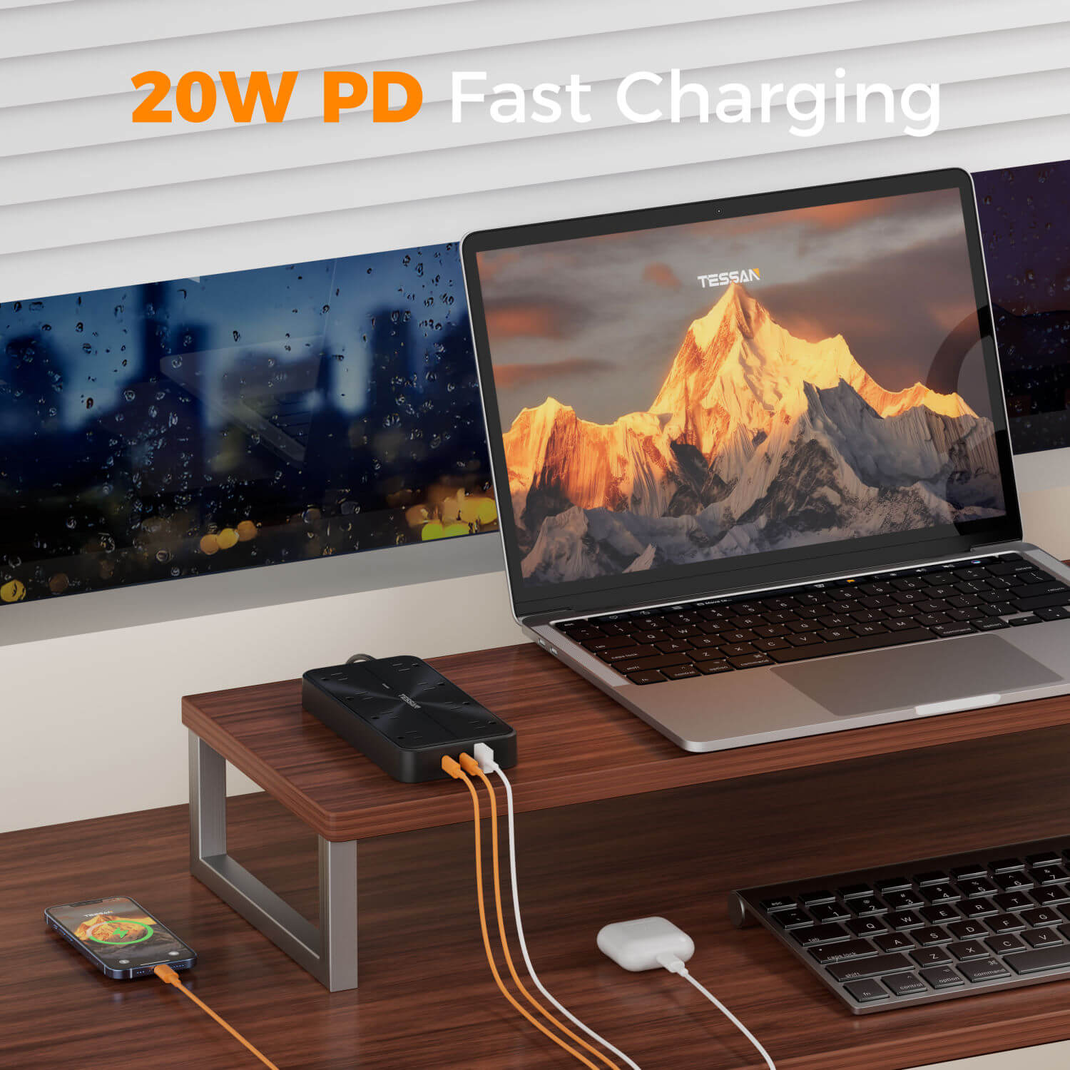 TESSAN 11-in-1 Surge Protector with PD 20W