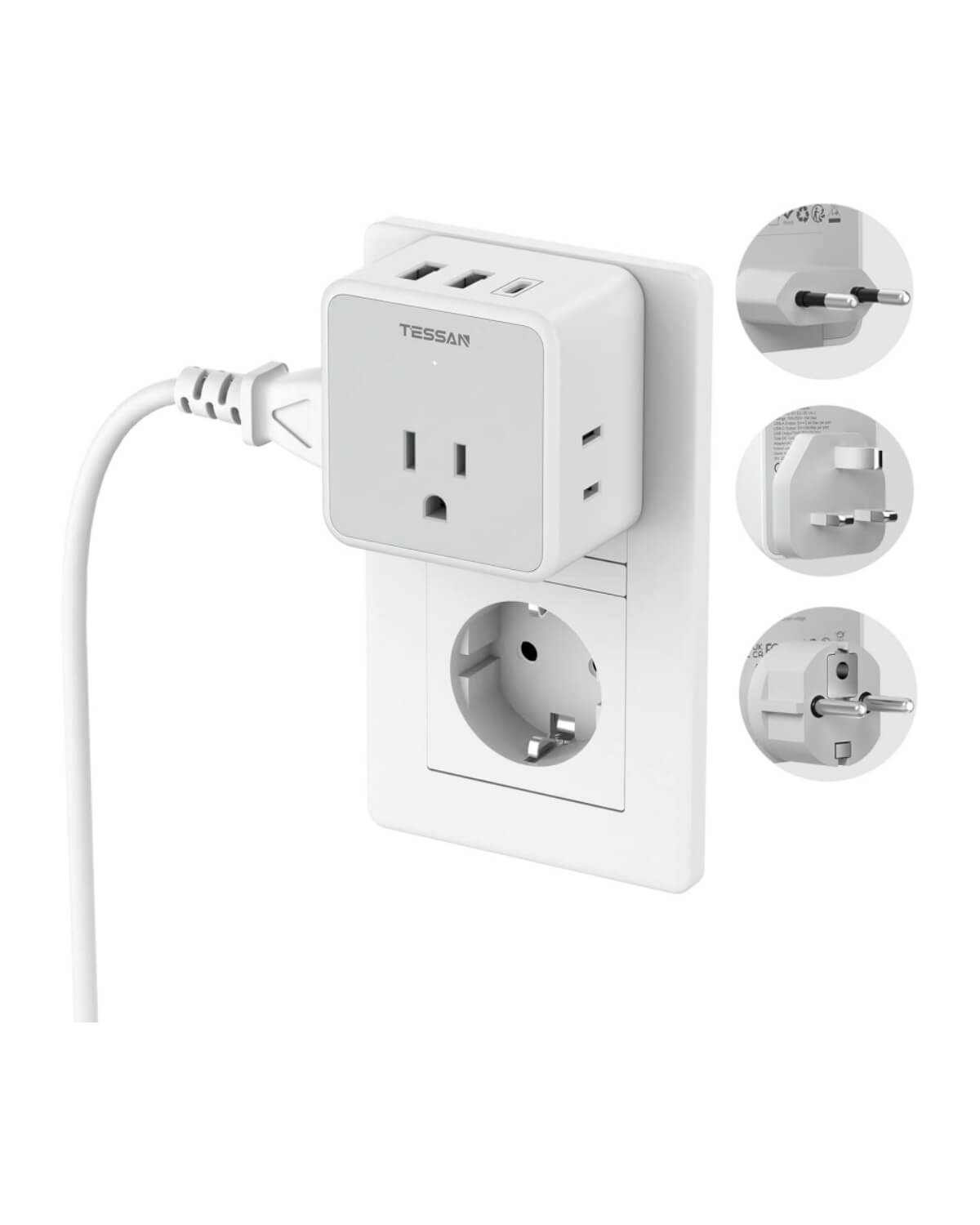 TESSAN All European Travel Plug Adapter Kit 121