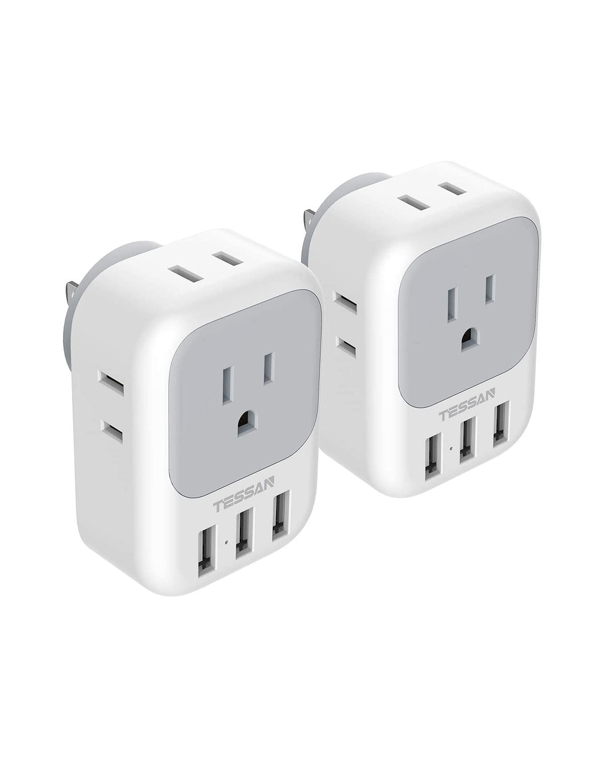 TESSAN 4 Electrical Outlet Extender with 3 USB Ports