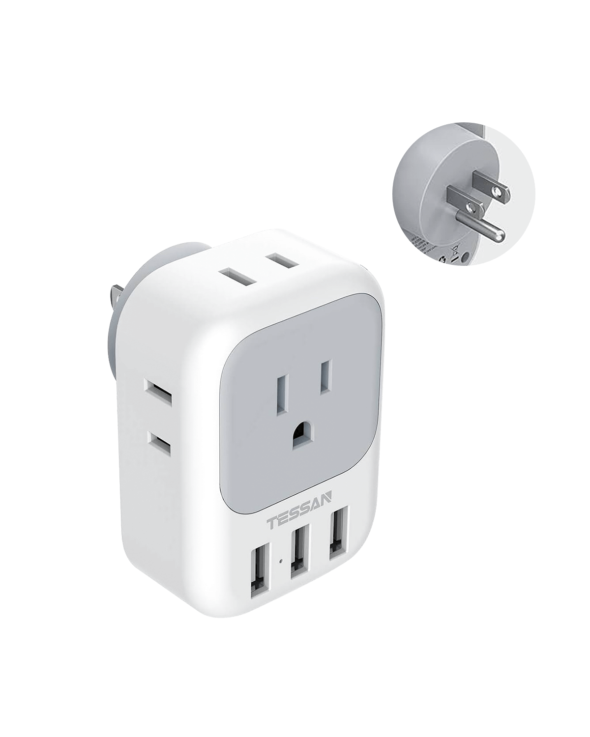 TESSAN 3 USB Wall Charger Multiports (1 USB C Port), 20W PD USB Plug Adapter