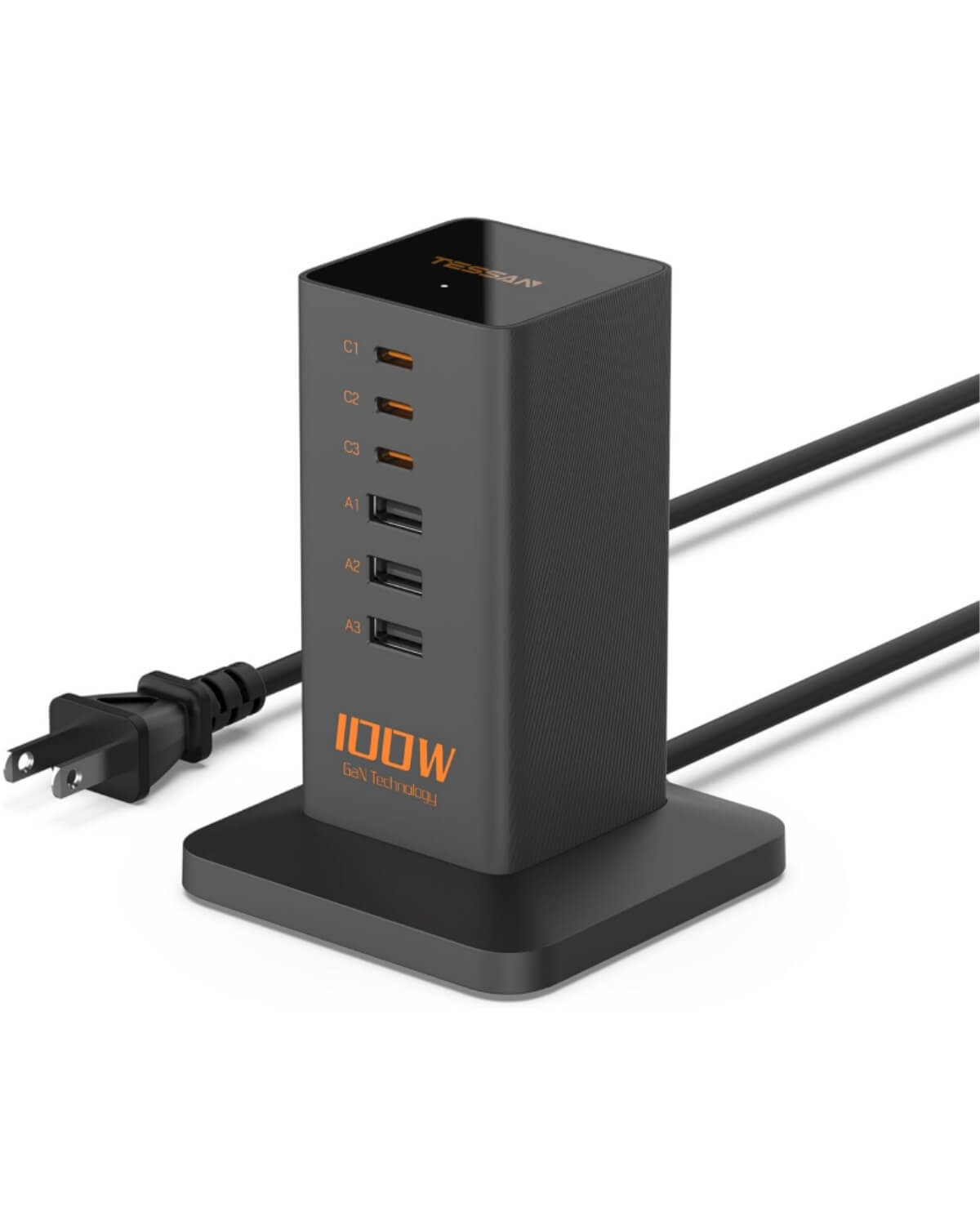 TESSAN Vertical GaN Desktop Power Hub Charging Station with PD