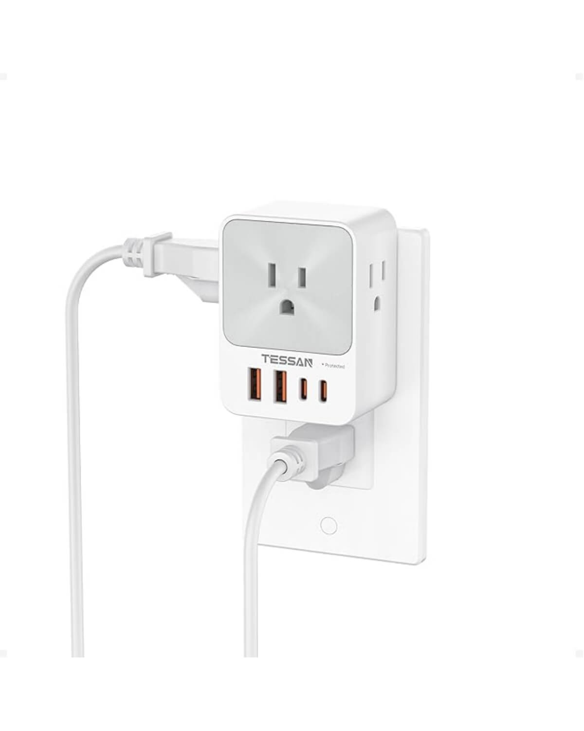 TESSAN Outlet Extender With USB Ports, Surge Protection, 30W Fast Charging