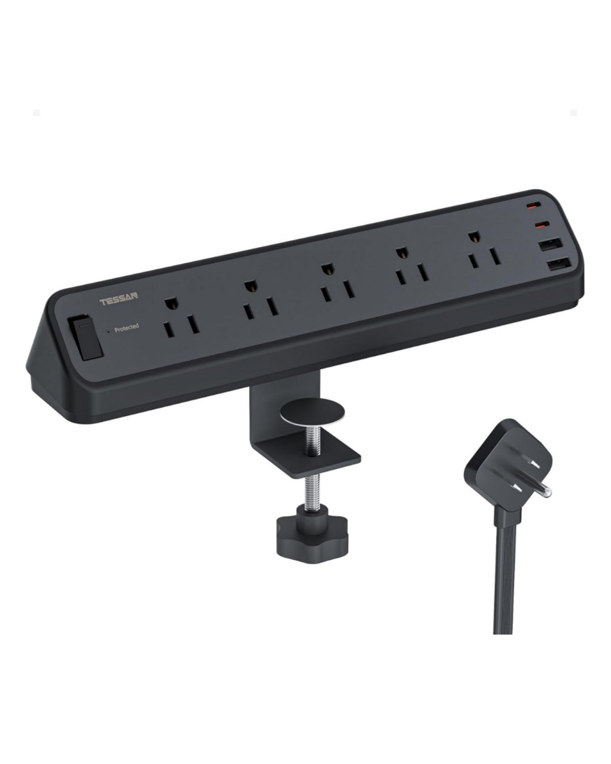 TESSAN Desk Clamp 2100J Surge Protector Power Strip PS06