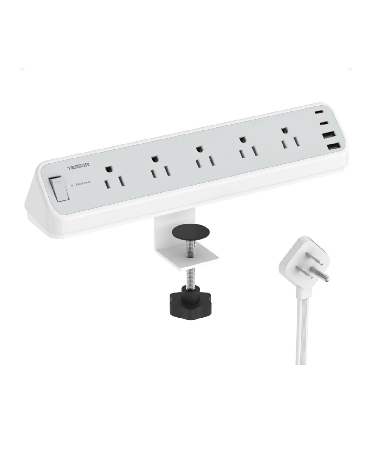 TESSAN Desk Clamp 2100J Surge Protector Power Strip PS06