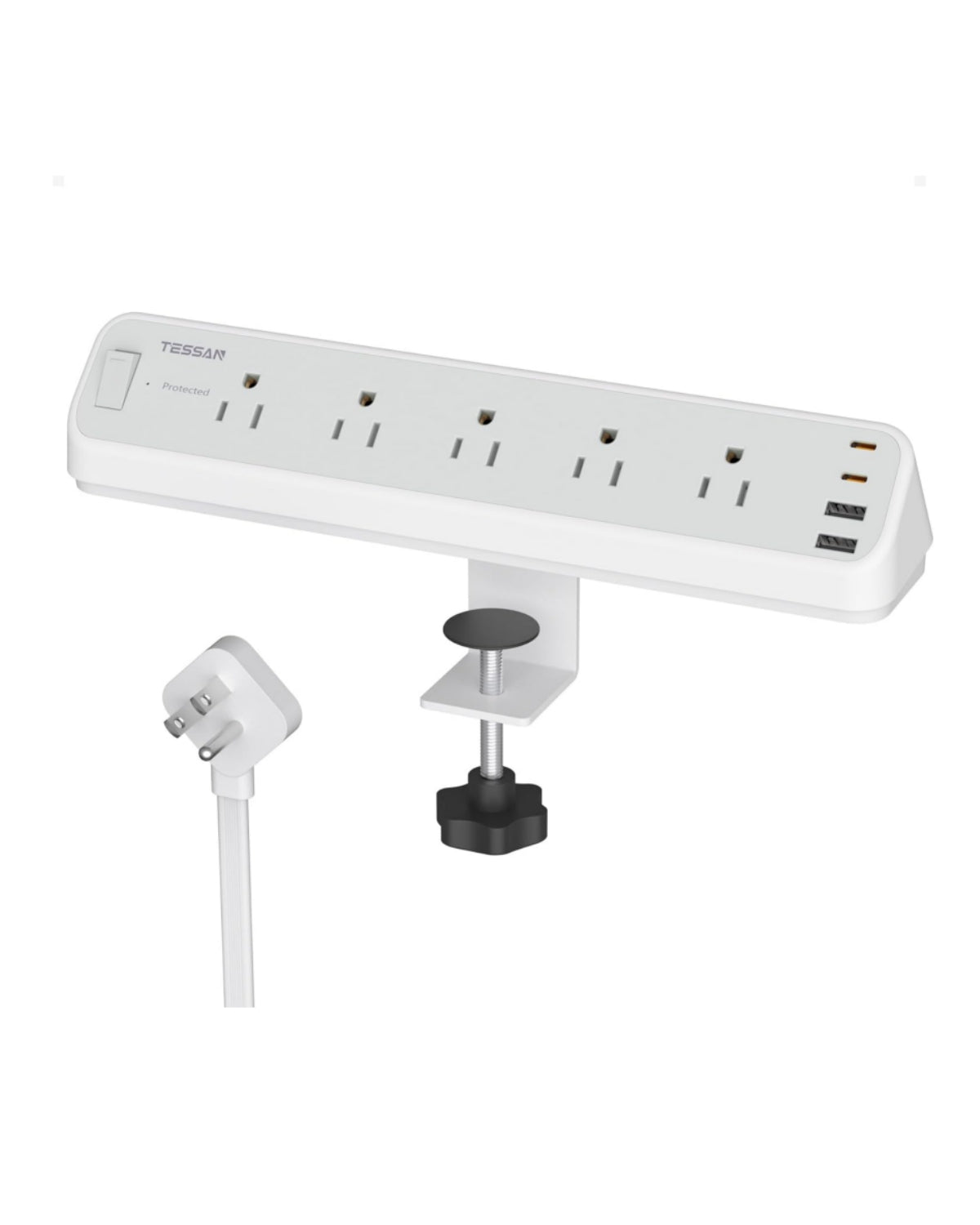 TESSAN Desk Clamp 2100J Surge Protector Power Strip PS06