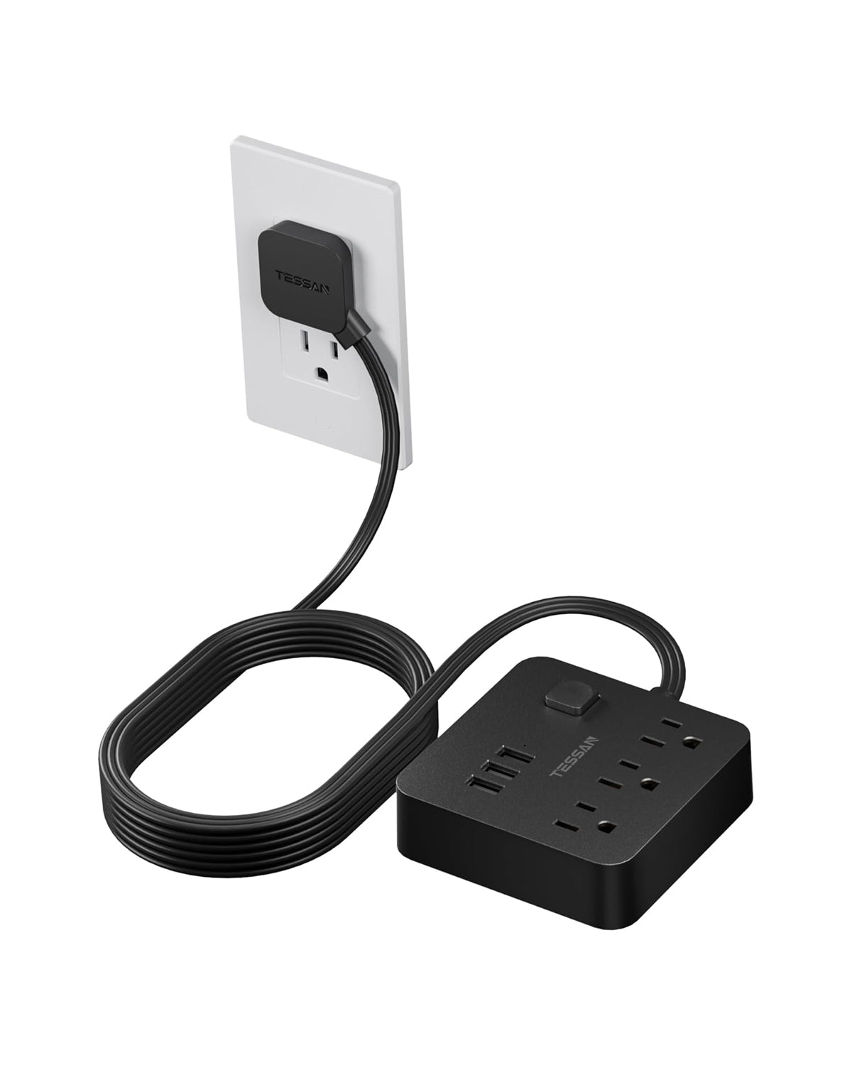 TESSAN Power Strip With 3 USB C Ports, Surge Protection, Convenient ON/OFF Switch