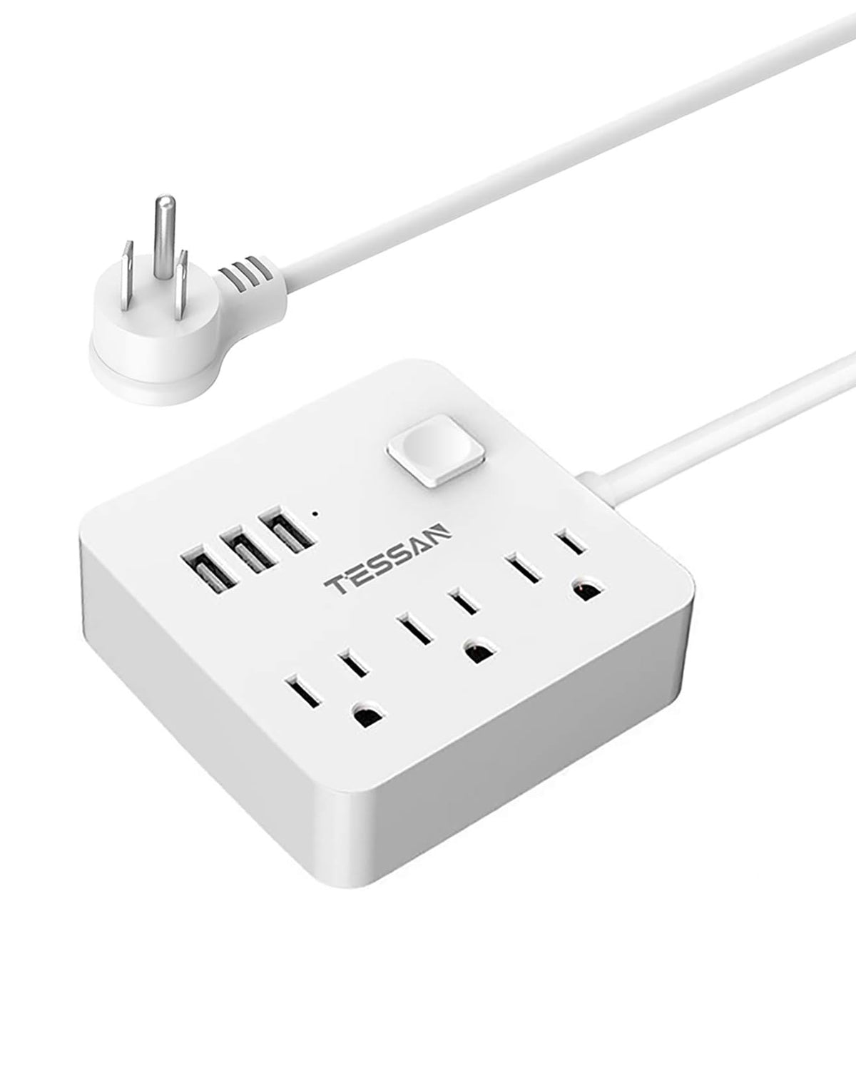 TESSAN Power Strip With 3 USB C Ports, Surge Protection, Convenient ON/OFF Switch