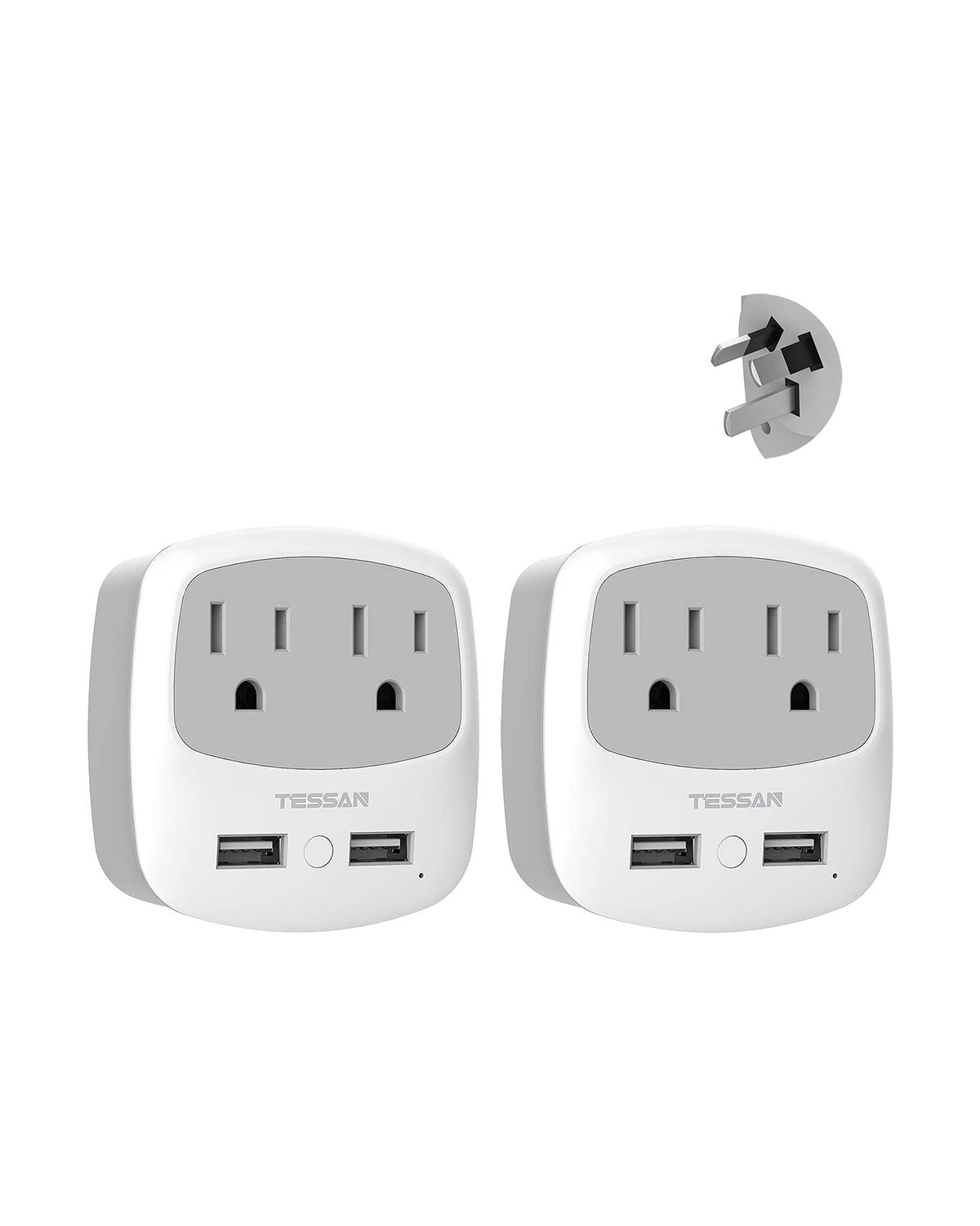 TESSAN Australia New Zealand Power Plug Adapter with 2 USB Ports 2 AC Outlets