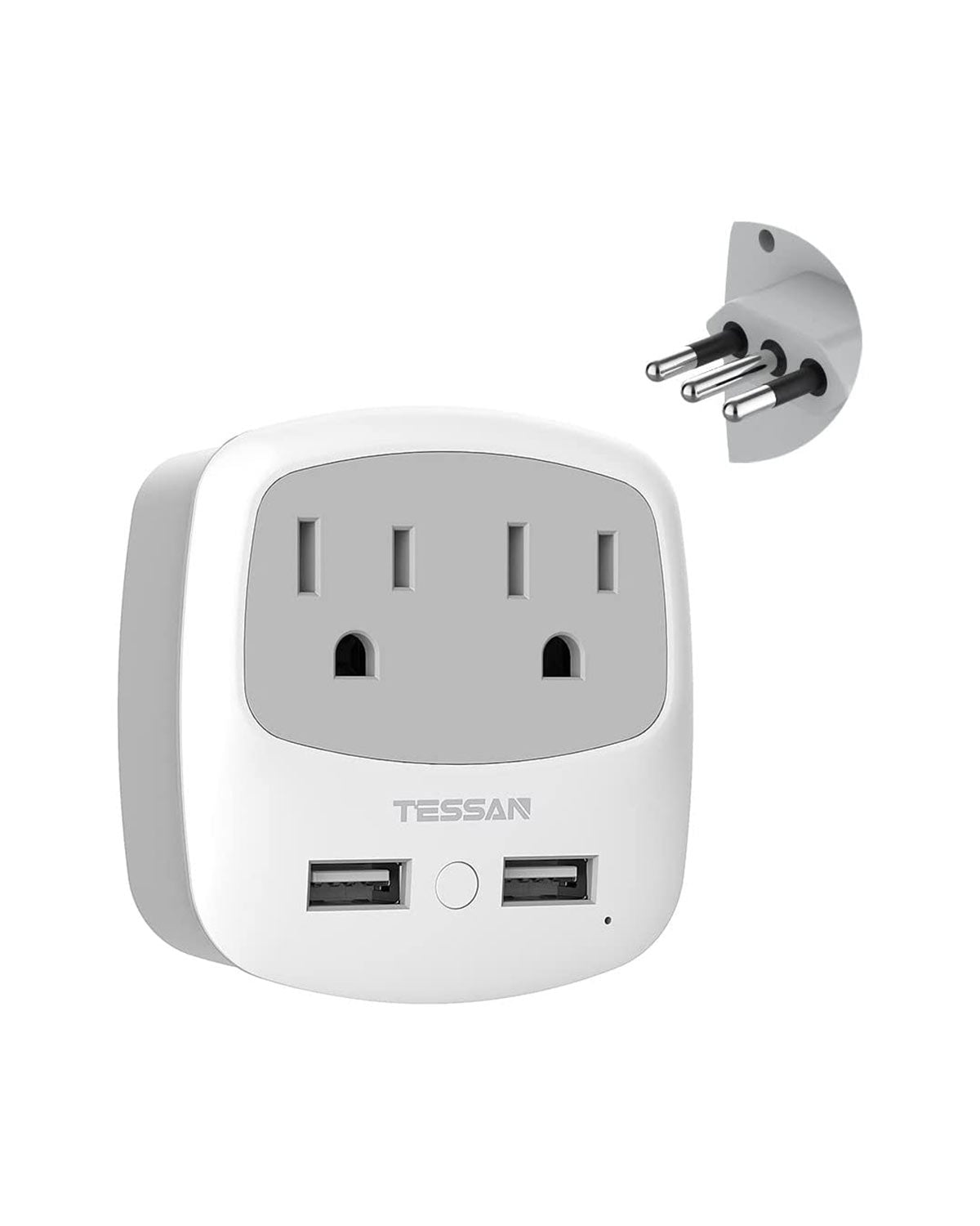 TESSAN Italy Travel Plug Adapter with 2 USB Charger Ports 2 American Outlets