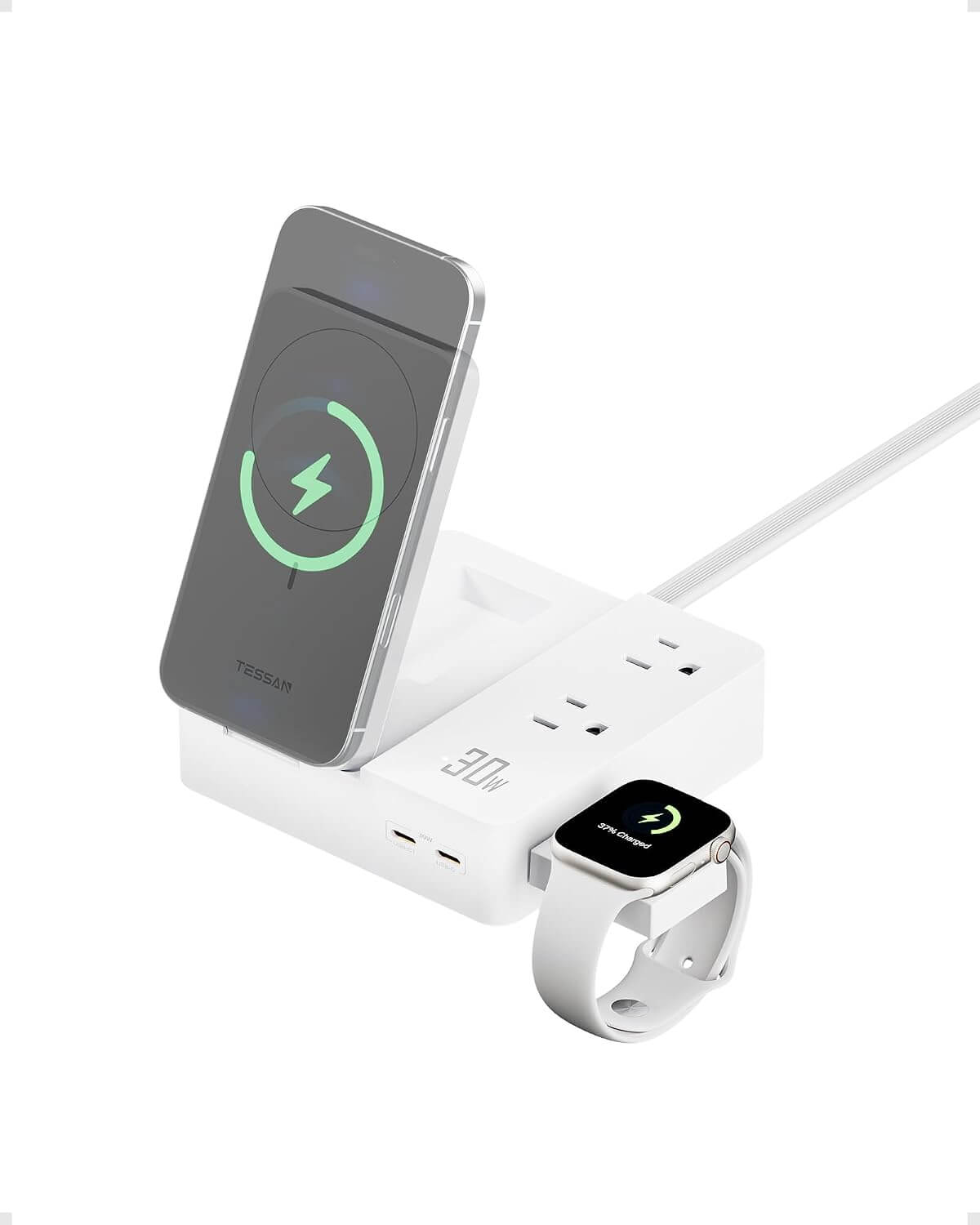 TESSAN Charging Station with Wireless Charger & USB-C Ports