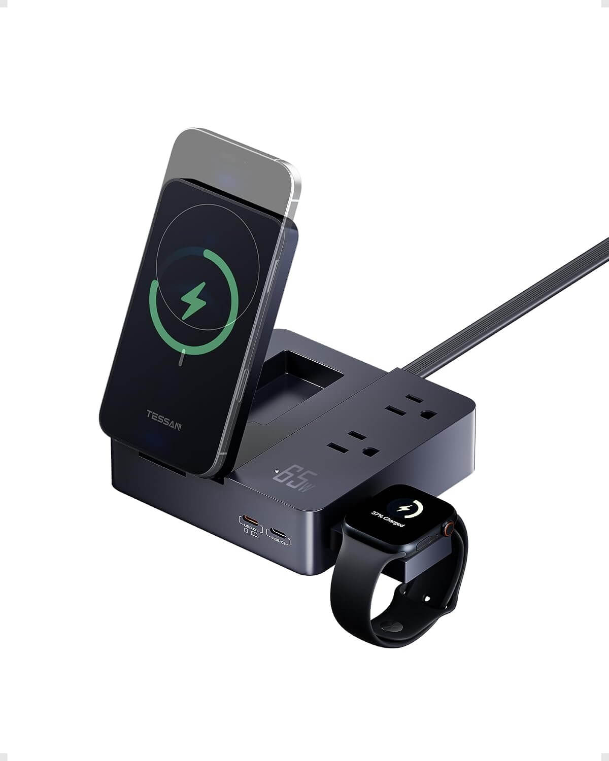 TESSAN Charging Station with Wireless Charger & USB-C Ports