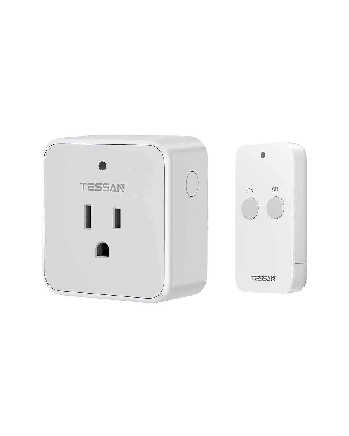 TESSAN Wireless Remote Light Switch, 100ft RF Range, 15A/1875W(1 Remote + 1 Outlet)