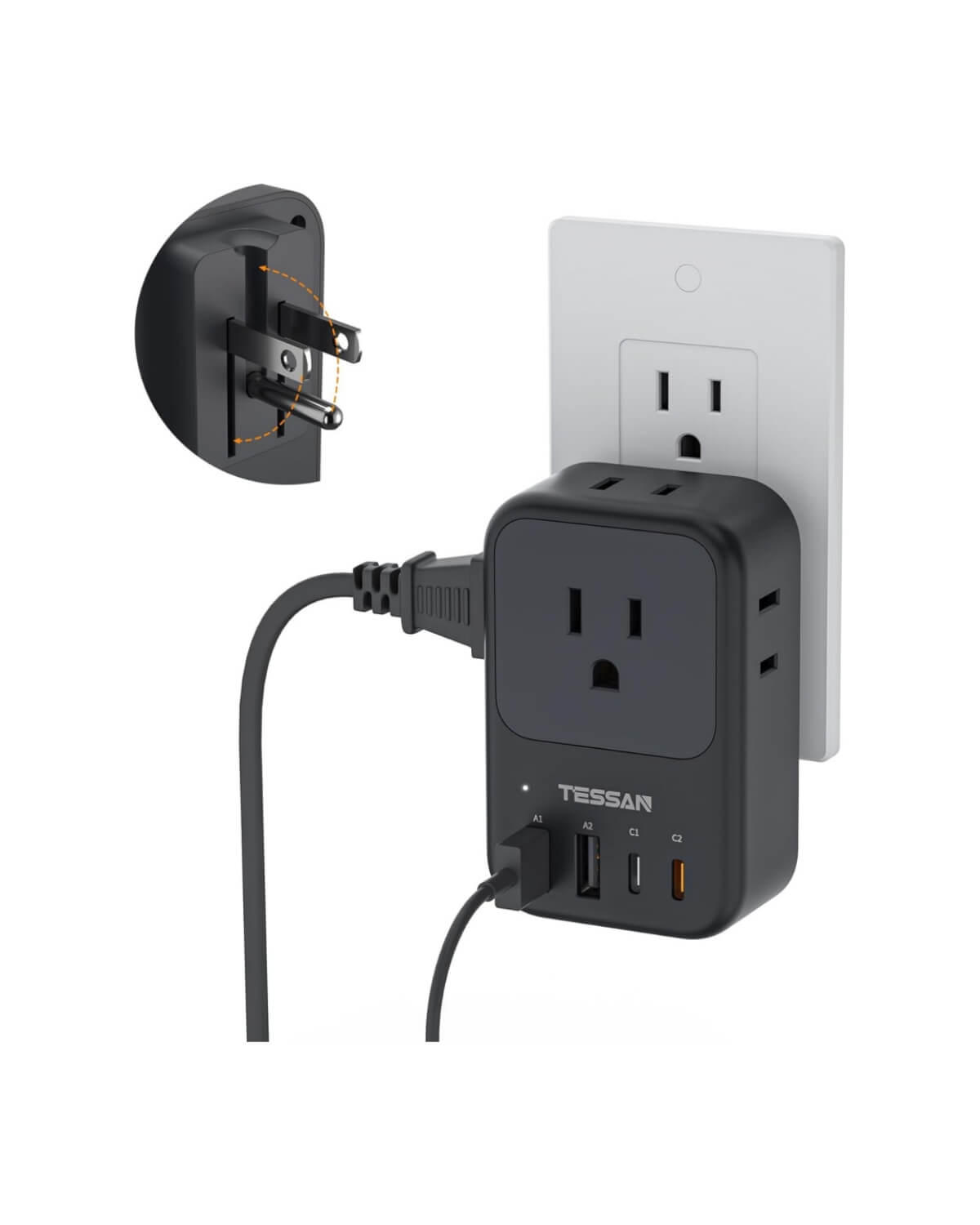 TESSAN 20W PD Foldable Wall Charger WS06