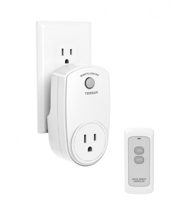 Lights/Fans Wireless Electrical Outlet Plug Switch (1 Remote + 1 Outlet)