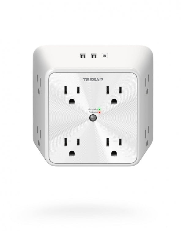 TESSAN Surge Protector Outlet Extender, 8 Multi Outlet Splitter with 3 USB Wall Charger (1 USB C Port)