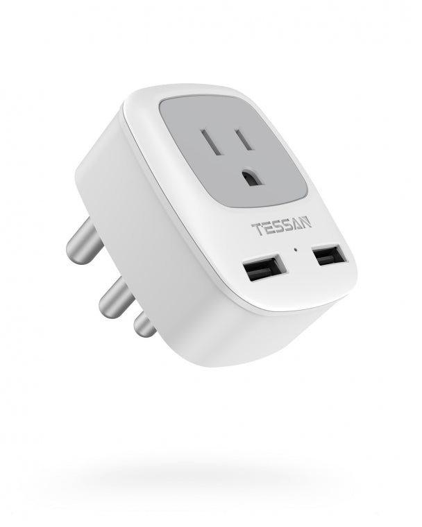 US To South Africa Travel Plug Adapter with 2 USB(Type M Plug)